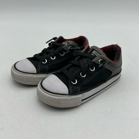 CONVERSE Gray Black Fleece Lined All Star Slip‎ On Sneaker Shoes Size 7 Toddler - Picture 1 of 9